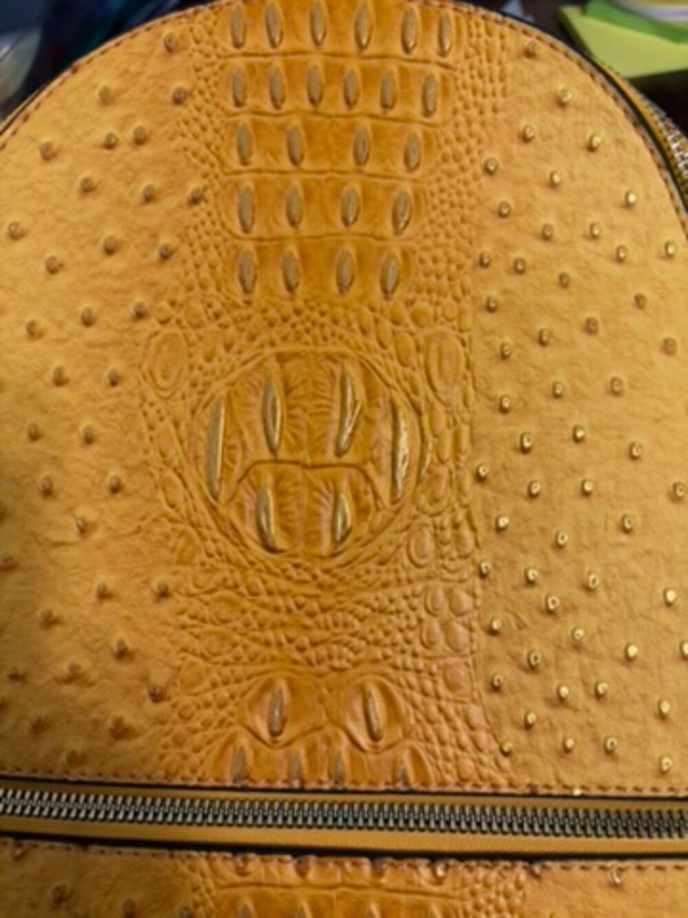 Vibrant Yellow Exotic Texture 3-Piece Backpack & Wristlet Wallet Set NWT - Picture 2 of 9
